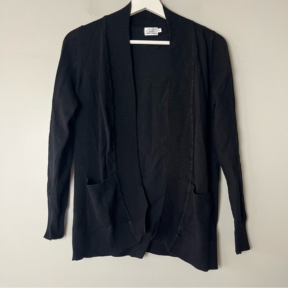 Cielo Open Front Black Cardigan Medium - Picture 1 of 6